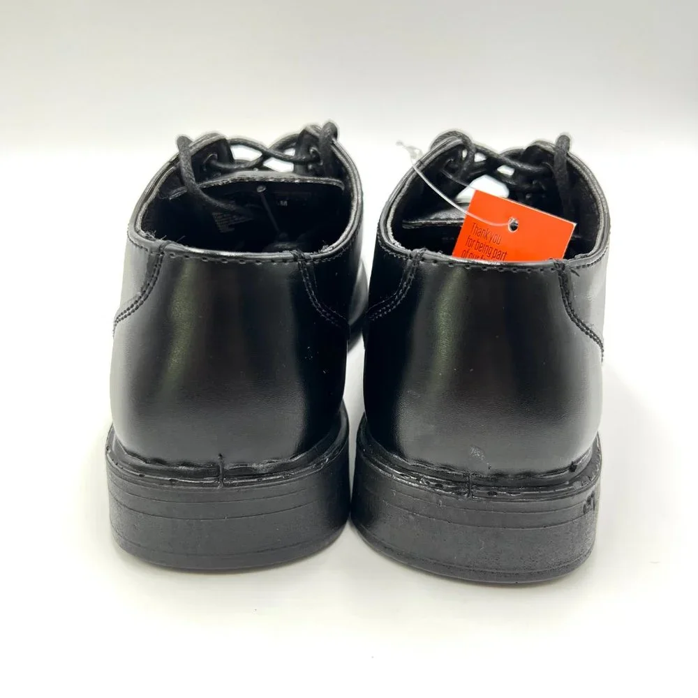 Deer Stags Boys Kids Gabe Black Faux Leather Lace Up‎ Oxfords Dress Shoes 12.5